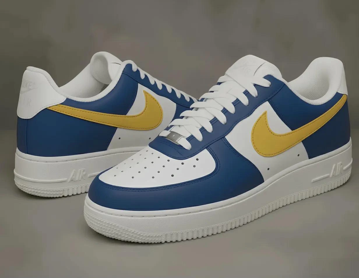 Royal Blue & Gold — Warriors — custom hand-painted sneaker by StyleReels
