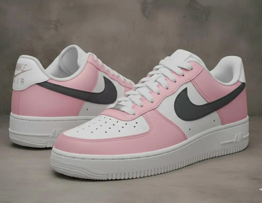 Soft Pink & Grey — custom hand-painted sneaker by StyleReels