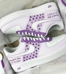 Custom Air Force 1 greyheartdoodleprinthand-painted
