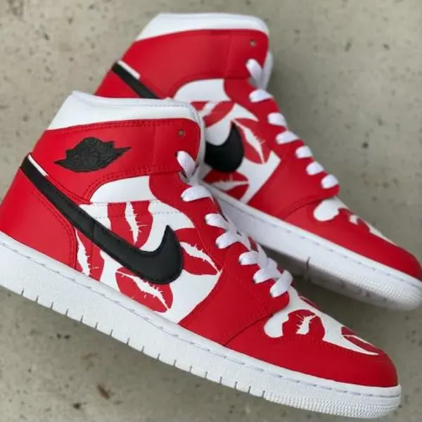 Custom Jordan 1 hand-painted bold design featured