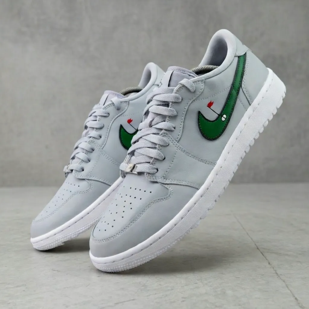 Custom Jordan 1 Low blacktanbikerbadgehand-painted