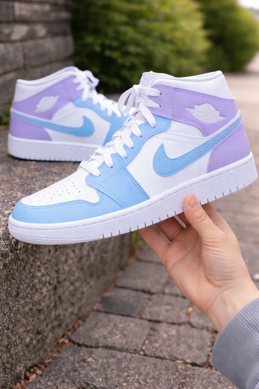 Custom Air Force 1 lavenderpastelconfettihand-painted