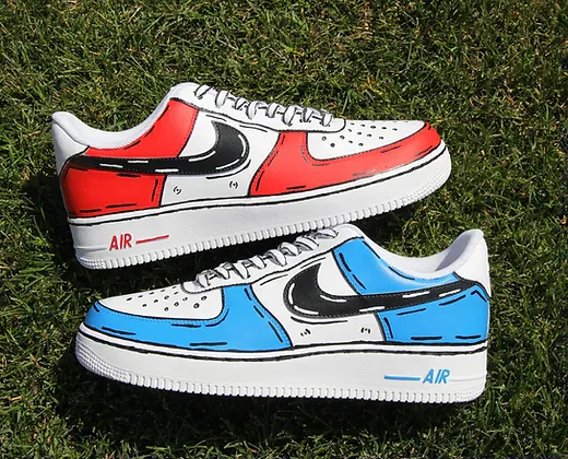 Hand-painted custom Air Force 1 in progress