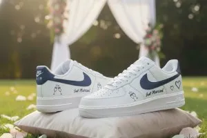 Custom sneaker painting process close-up