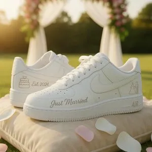 Leather preparation stage for custom Air Force 1 painting