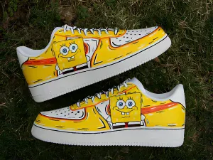 Finished custom sneaker drying after painting