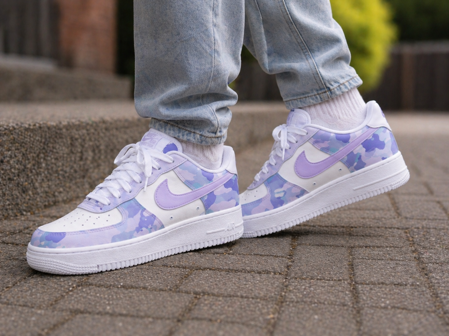 Custom Air Force 1 lavenderpastelconfettihand-painted