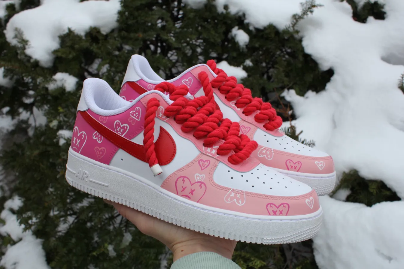Custom Air Force 1 blackrainbowheeldetailhand-painted