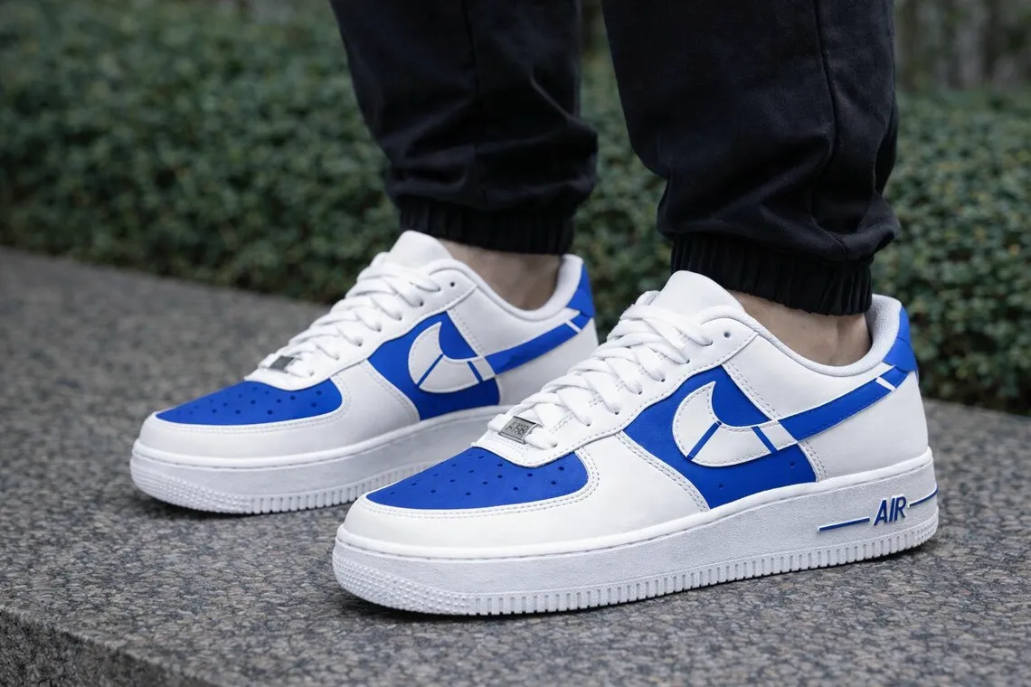 Senior night school colors custom AF1 blue