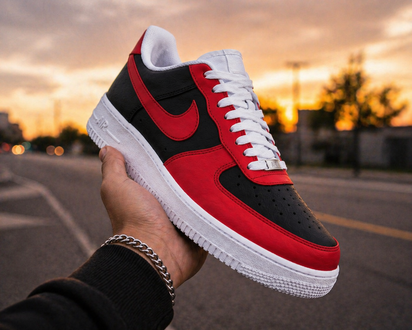 Custom Air Force 1 blackyellowcolorblockhand-painted