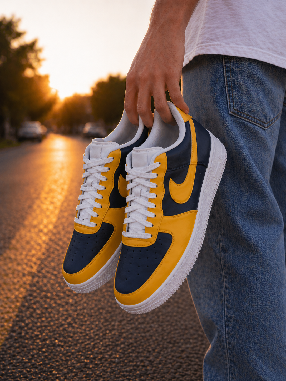Custom Air Force 1 redbluecityskylinehand-painted