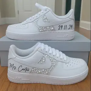 Just Married custom wedding Air Force 1s