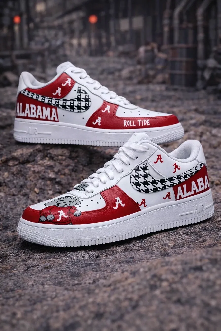 Custom Air Force 1 Low Black Gray Pattern Detail Hand Painted Sneakers 007