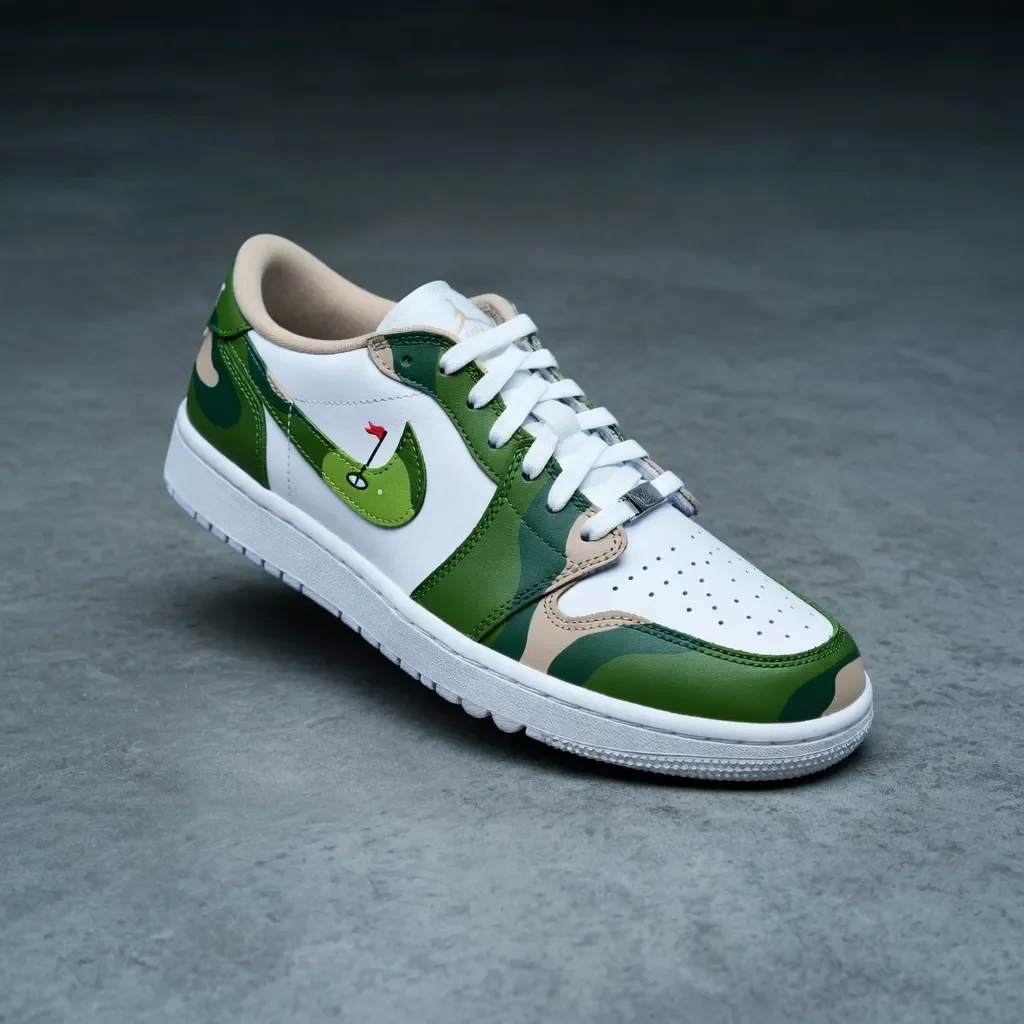 Custom Air Force 1 Low Black Orange Pattern Detail Hand Painted Sneakers 001