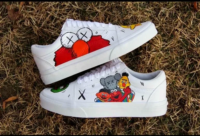 Custom Air Force 1 Low Black White Red Cartoon Character Hand Painted Sneakers 0