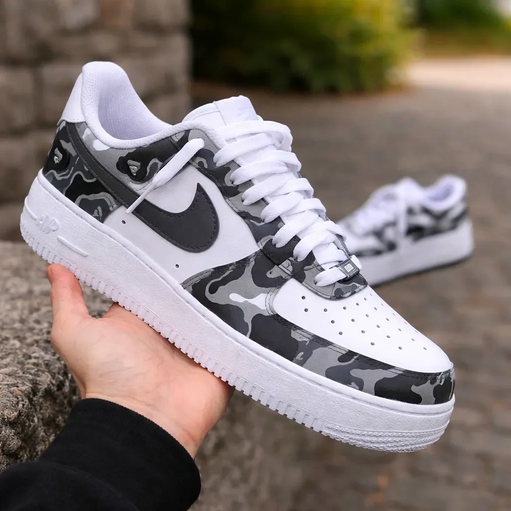 Custom Air Force 1 Low Blue Red Hand Painted Art Hand Painted Sneakers 001