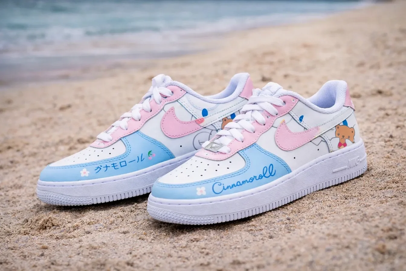 Custom Air Force 1 Low Brown Gray Two Tone Colorblock Hand Painted Sneakers 001