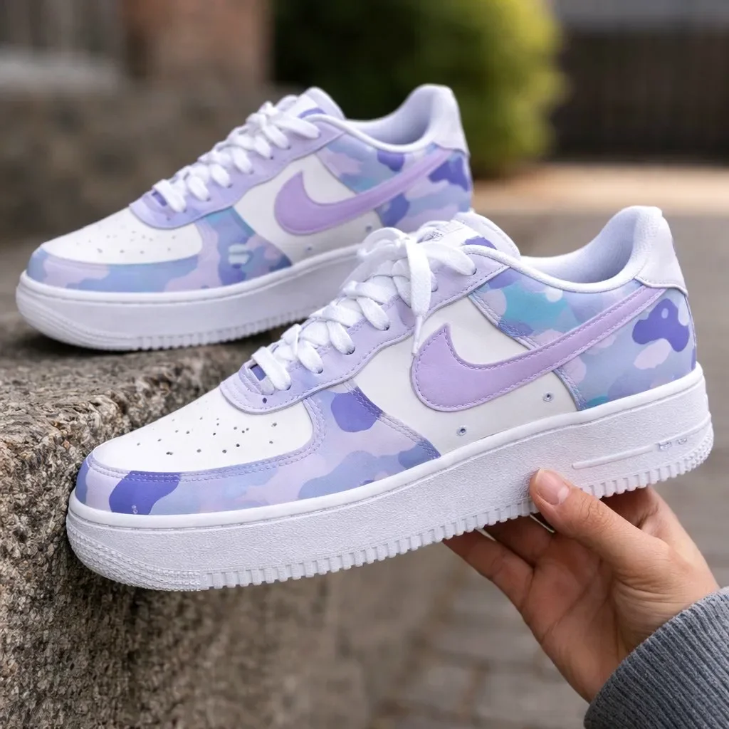 Custom Air Force 1 Low Gold Gray Hand Painted Art Hand Painted Sneakers 001