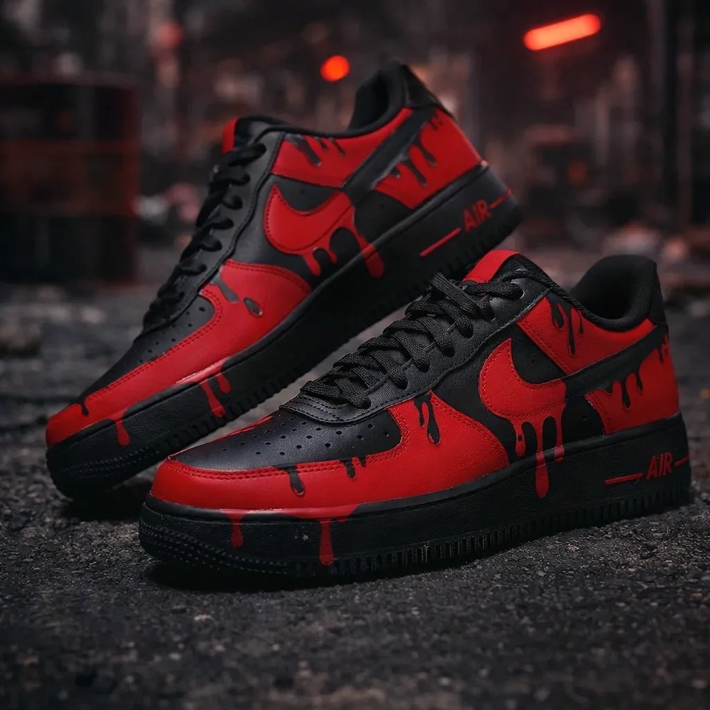 Custom Air Force 1 Low Mint Black Clean Colorblock Hand Painted Sneakers 001