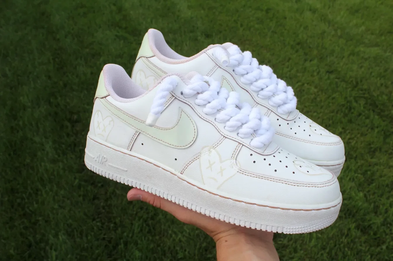 Custom Air Force 1 Low Purple Gray Hand Painted Art Hand Painted Sneakers 001