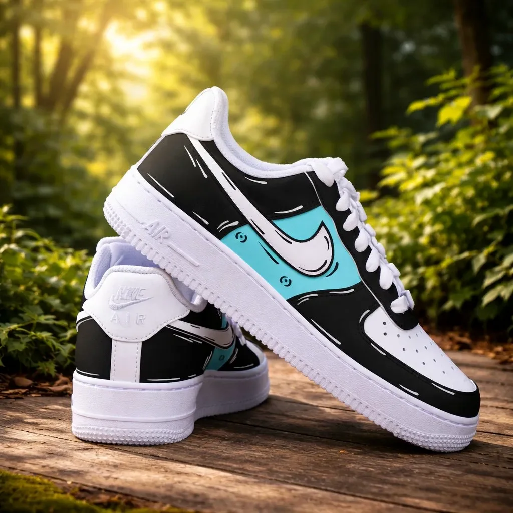 Custom Air Force 1 Low Red Purple Hand Painted Art Hand Painted Sneakers 001