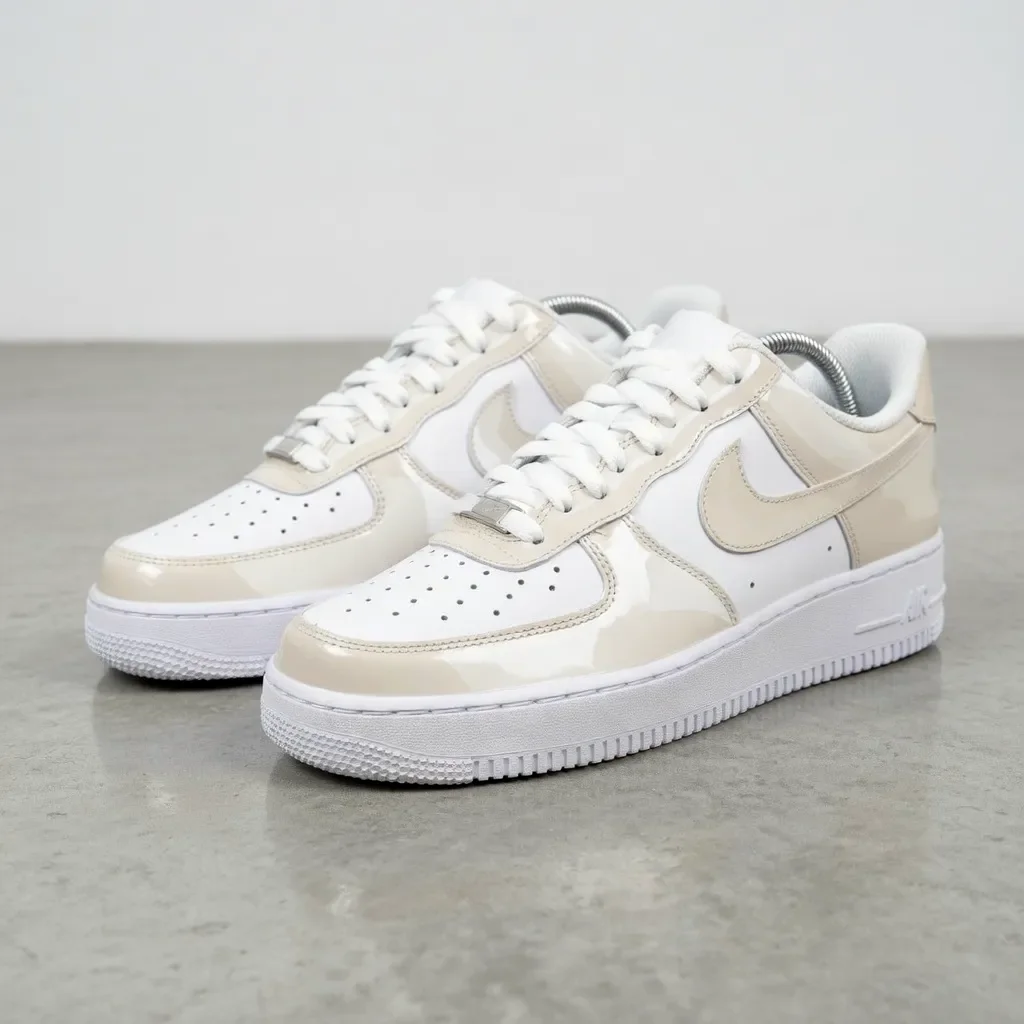 Custom Air Force 1 Low Silver Gray Clean Colorblock Hand Painted Sneakers 001